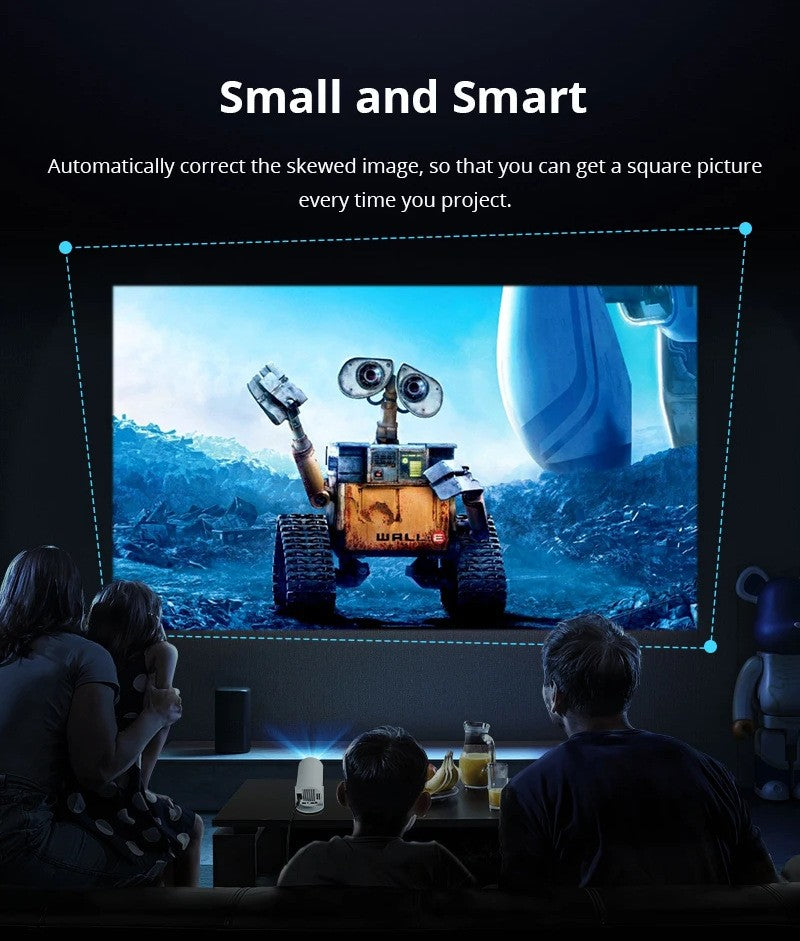 Hy300 Mini Portable Projector - 4K 8K Video Decoding, 720P HD, Android 11, Wi-Fi, BT 5.1