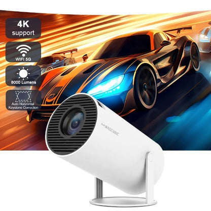 Hy300 Mini Portable Projector - 4K 8K Video Decoding, 720P HD, Android 11, Wi-Fi, BT 5.1